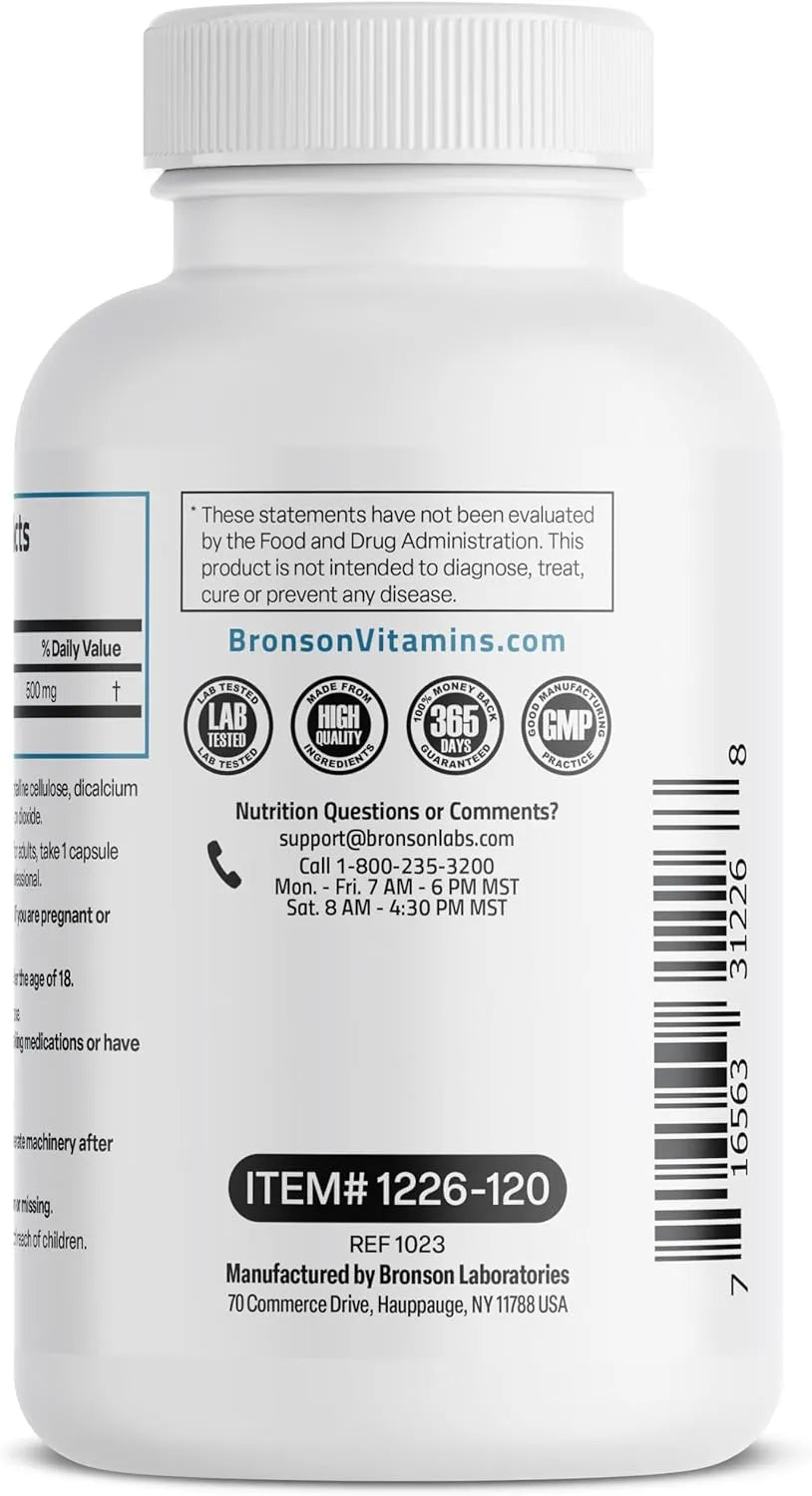 BRONSON - Bronson L-Tryptophan 500Mg. 120 Capsulas - The Red Vitamin MX - Suplementos Alimenticios - {{ shop.shopifyCountryName }}