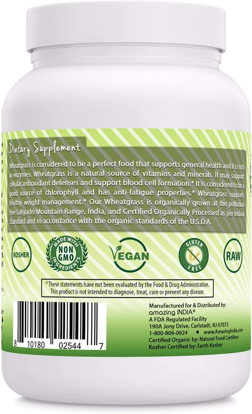 AMAZING INDIA - Amazing India USDA Certified Organic Wheatgrass Power 454Gr. - The Red Vitamin MX - Suplementos Alimenticios - {{ shop.shopifyCountryName }}