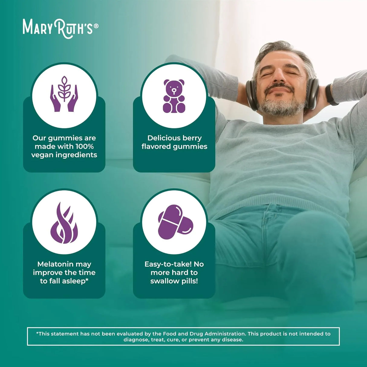 MARY RUTH ORGANICS - MaryRuth's Melatonin Gummies 5Mg. 60 Gomitas - The Red Vitamin MX - Suplementos Alimenticios - {{ shop.shopifyCountryName }}