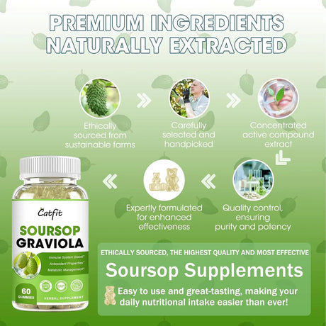 CATFIT - Catfit Soursop Graviola Gummies 60 Gomitas - The Red Vitamin MX - Suplementos Alimenticios - {{ shop.shopifyCountryName }}