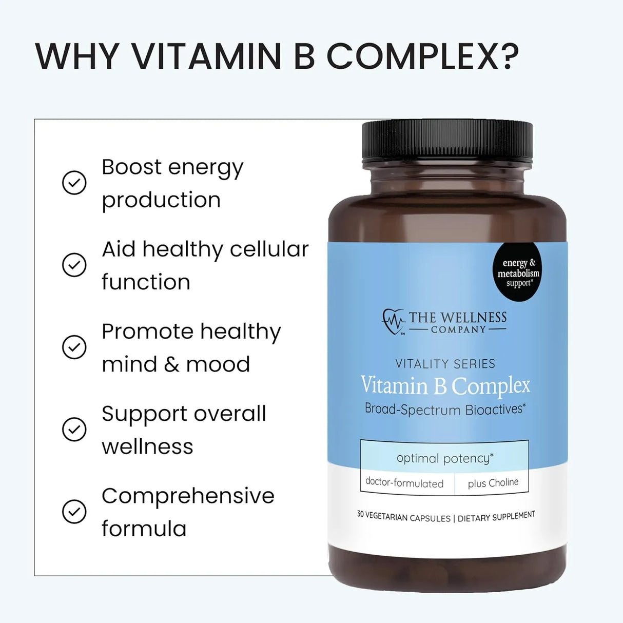 THE WELLNESS COMPANY - The Wellness Company Vitamin B Complex 30 Capsulas - The Red Vitamin MX - Suplementos Alimenticios - {{ shop.shopifyCountryName }}