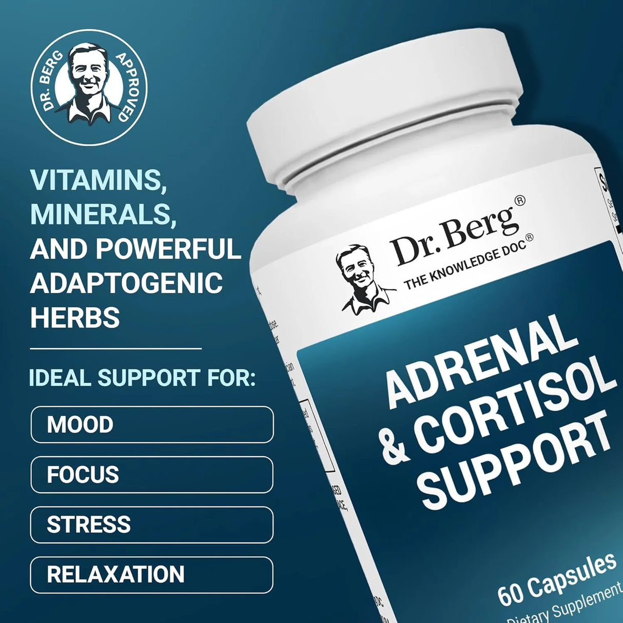 DR. BERG - Dr. Berg Adrenal & Cortisol Support 60 Capsulas - The Red Vitamin MX - Suplementos Alimenticios - {{ shop.shopifyCountryName }}