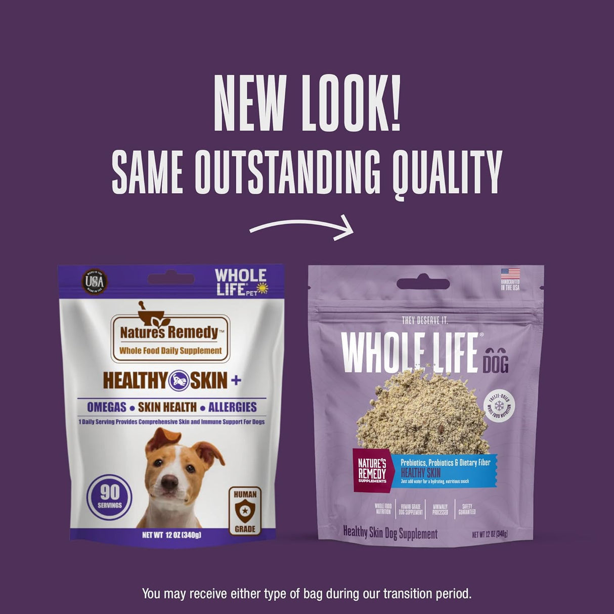 Whole Life Dog Healthy Skin and Coat 90 Servicios 340Gr.