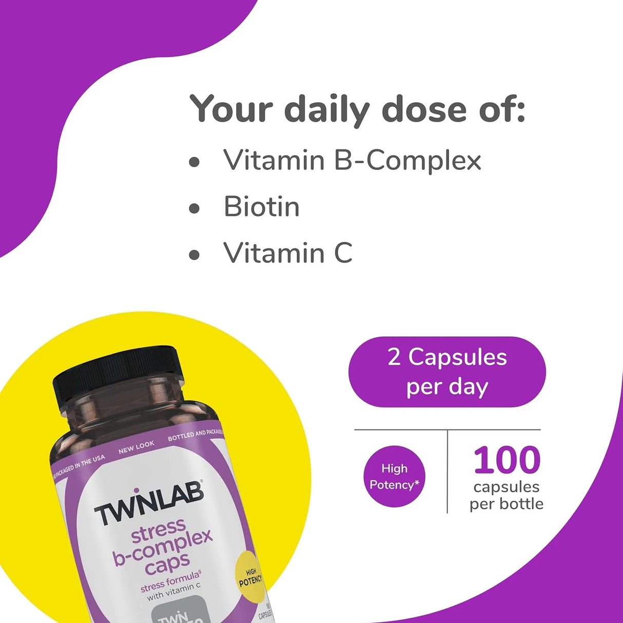 TWINLAB - Twinlab Stress B-Complex 100 Capsulas - The Red Vitamin MX - Suplementos Alimenticios - {{ shop.shopifyCountryName }}