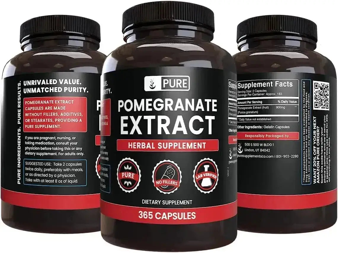 PURE ORIGINAL INGREDIENTS - Pure Original Ingredients Pomegranate Extract 365 Capsulas - The Red Vitamin MX - Suplementos Alimenticios - {{ shop.shopifyCountryName }}