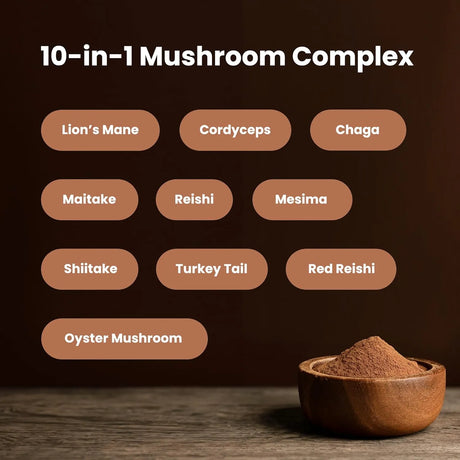 NUTRACHAMPS - NutraChamps Organic Mushroom Powder 10-in-1 Complex 226Gr. - The Red Vitamin MX - Suplementos Alimenticios - {{ shop.shopifyCountryName }}