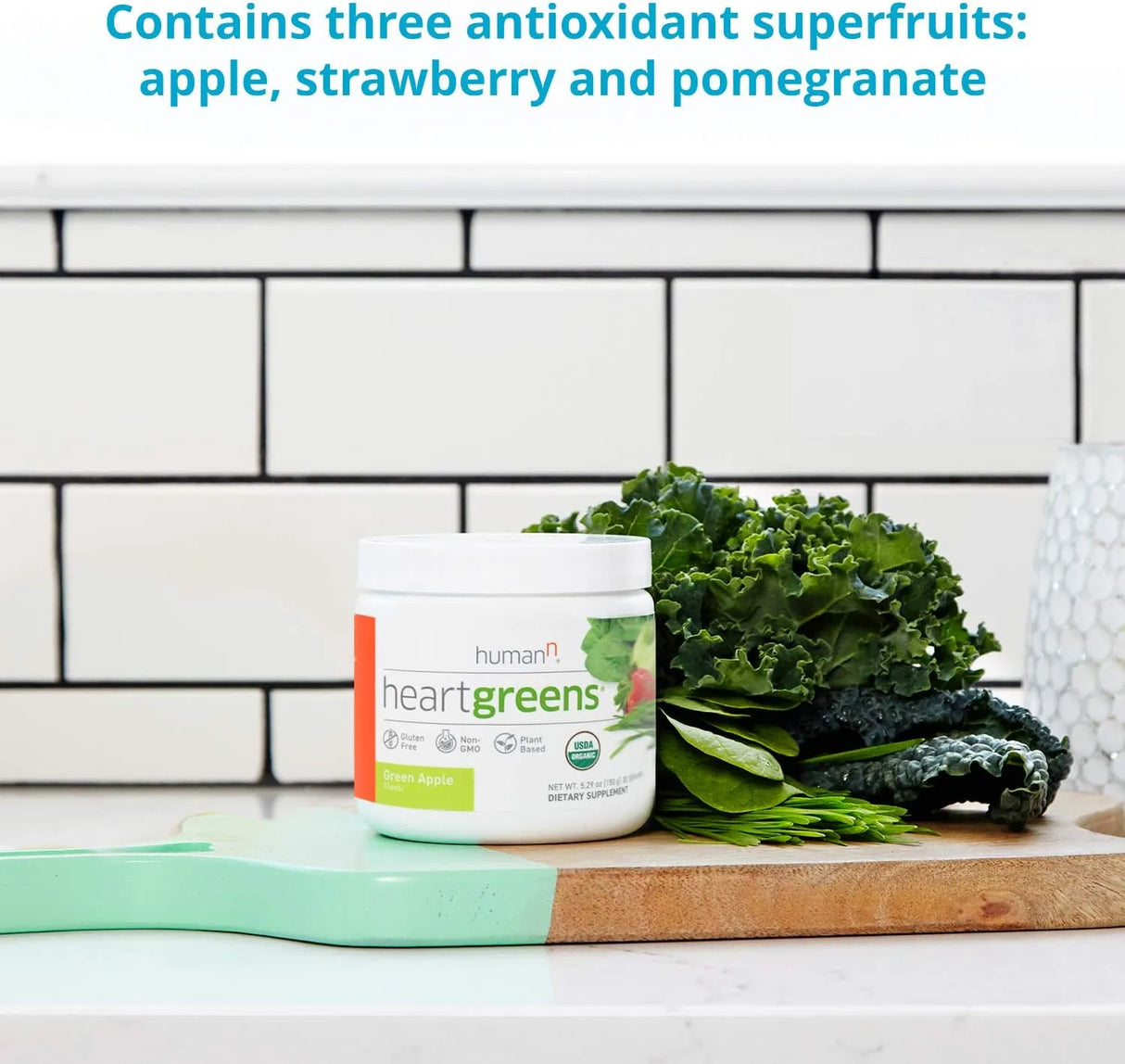 HUMANN - humanN HeartGreens 30 Servicios Green Apple Flavor 150Gr. - The Red Vitamin MX - Suplementos Alimenticios - {{ shop.shopifyCountryName }}