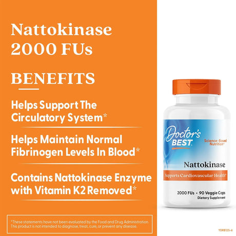 DOCTOR'S BEST - Doctors Best Nattokinase 2000 FUs 90 Capsulas - The Red Vitamin MX - Suplementos Alimenticios - {{ shop.shopifyCountryName }}