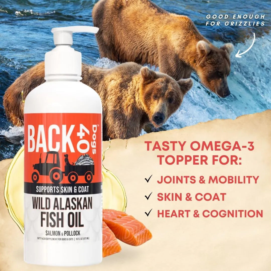 BACK 40 DOGS - Back 40 Dogs Wild Alaskan Fish Oil for Dogs 16 Fl.Oz. - The Red Vitamin MX - Aceite De Pescado Para Perros - {{ shop.shopifyCountryName }}