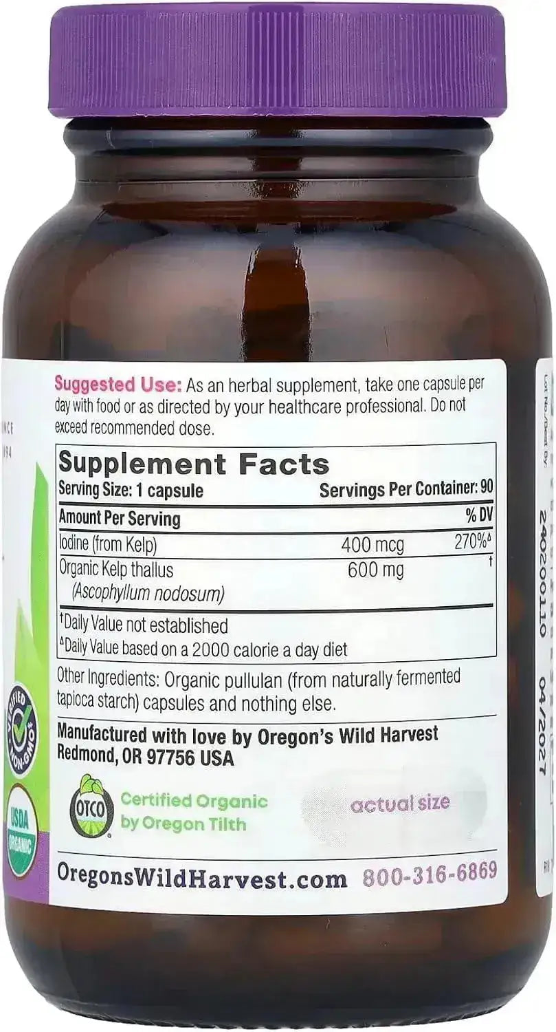 OREGON'S WILD HARVEST - Oregon's Wild Harvest Organic Kelp 90 Capsulas - The Red Vitamin MX - Suplementos Alimenticios - {{ shop.shopifyCountryName }}