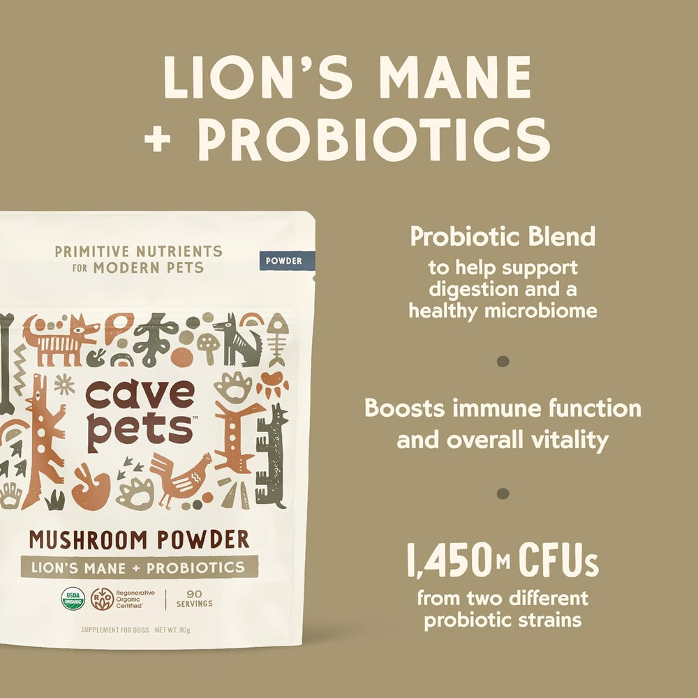 CAVE PETS - Cave Pets Super Blend Powder Lion’s Mane & Probiotics 90 Servicios 90Gr. - The Red Vitamin MX - Suplementos Herbales Para Perros - {{ shop.shopifyCountryName }}
