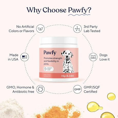 PAWFY - Pawfy Hip & Joint Supplement for Dogs with MSM & Vitamins 30 Masticables - The Red Vitamin MX - Cuidado De Cadera Y Articulaciones Para Perros - {{ shop.shopifyCountryName }}