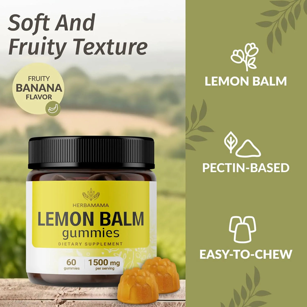 HERBAMAMA - HERBAMAMA Lemon Balm Gummies 1500Mg. 60 Gomitas - The Red Vitamin MX - Suplementos Alimenticios - {{ shop.shopifyCountryName }}