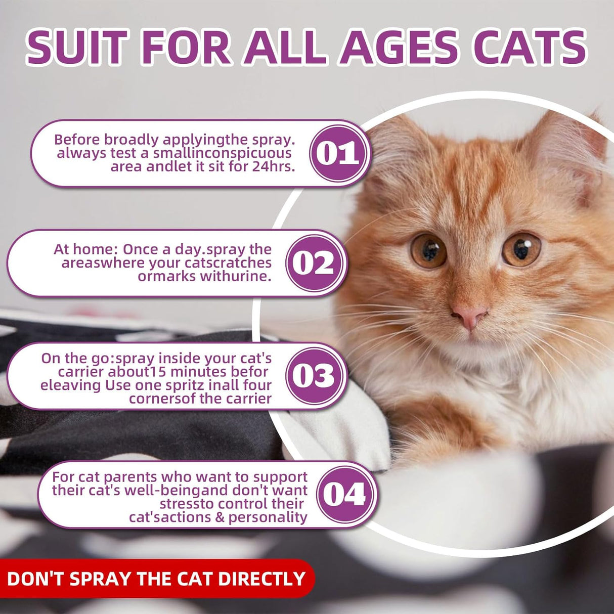 KODASNY Cat Calming Pheromone Spray Kit 60Ml. 2 Pack