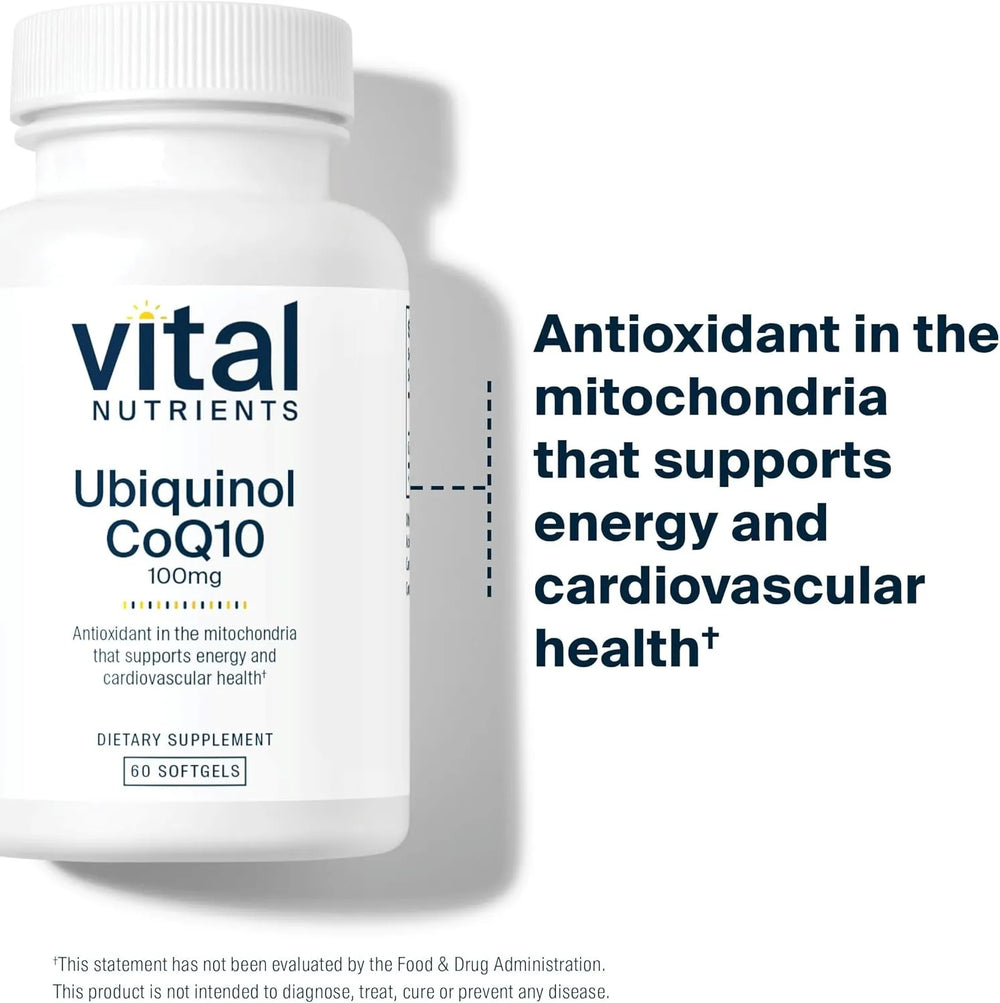 VITAL NUTRIENTS - Vital Nutrients Ubiquinol CoQ10 100Mg. 60 Capsulas Blandas - The Red Vitamin MX - Suplementos Alimenticios - {{ shop.shopifyCountryName }}