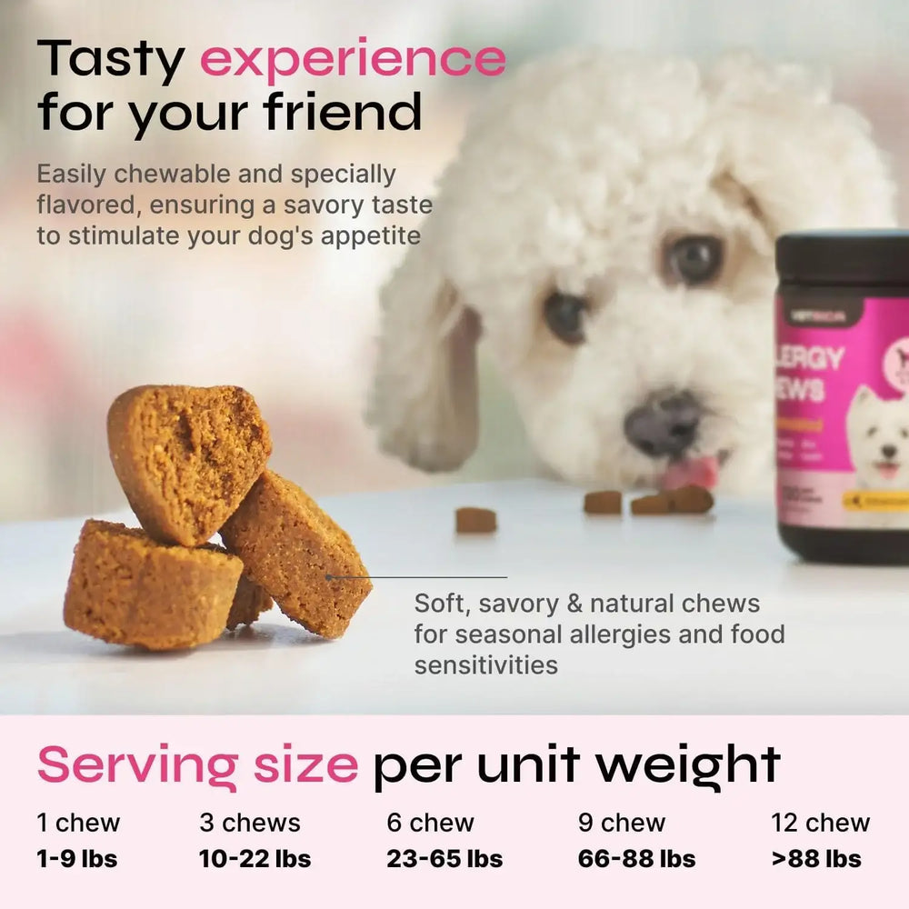 VETRICA - Vetrica Dog Allergy Relief Chews 130 Masticables - The Red Vitamin MX - Remedios Para La Picazón De Perros - {{ shop.shopifyCountryName }}