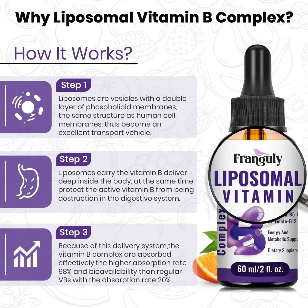 FRANGULY - Franguly Liposomal Vitamin B Complex Liquid 2 Fl.Oz. - The Red Vitamin MX - Suplementos Alimenticios - {{ shop.shopifyCountryName }}
