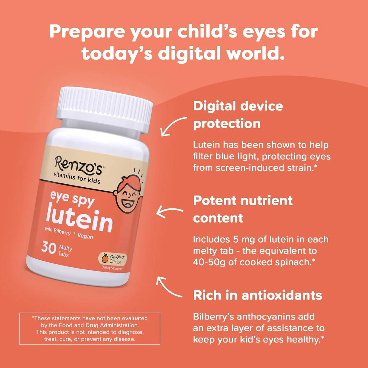 RENZO'S - Renzo's Eye Spy Lutein with Bilberry Extract 30 Tabletas - The Red Vitamin MX - Suplementos Alimenticios - {{ shop.shopifyCountryName }}