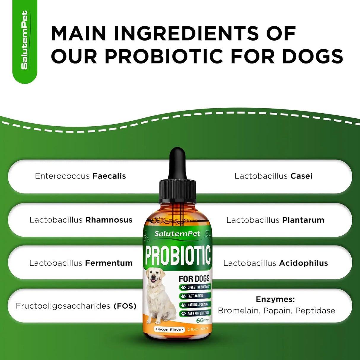 SALUTEMPET - SalutemPet Liquid Probiotics for Dogs Bacon Taste 2 Fl.Oz. - The Red Vitamin MX - Probióticos Para Perros - {{ shop.shopifyCountryName }}