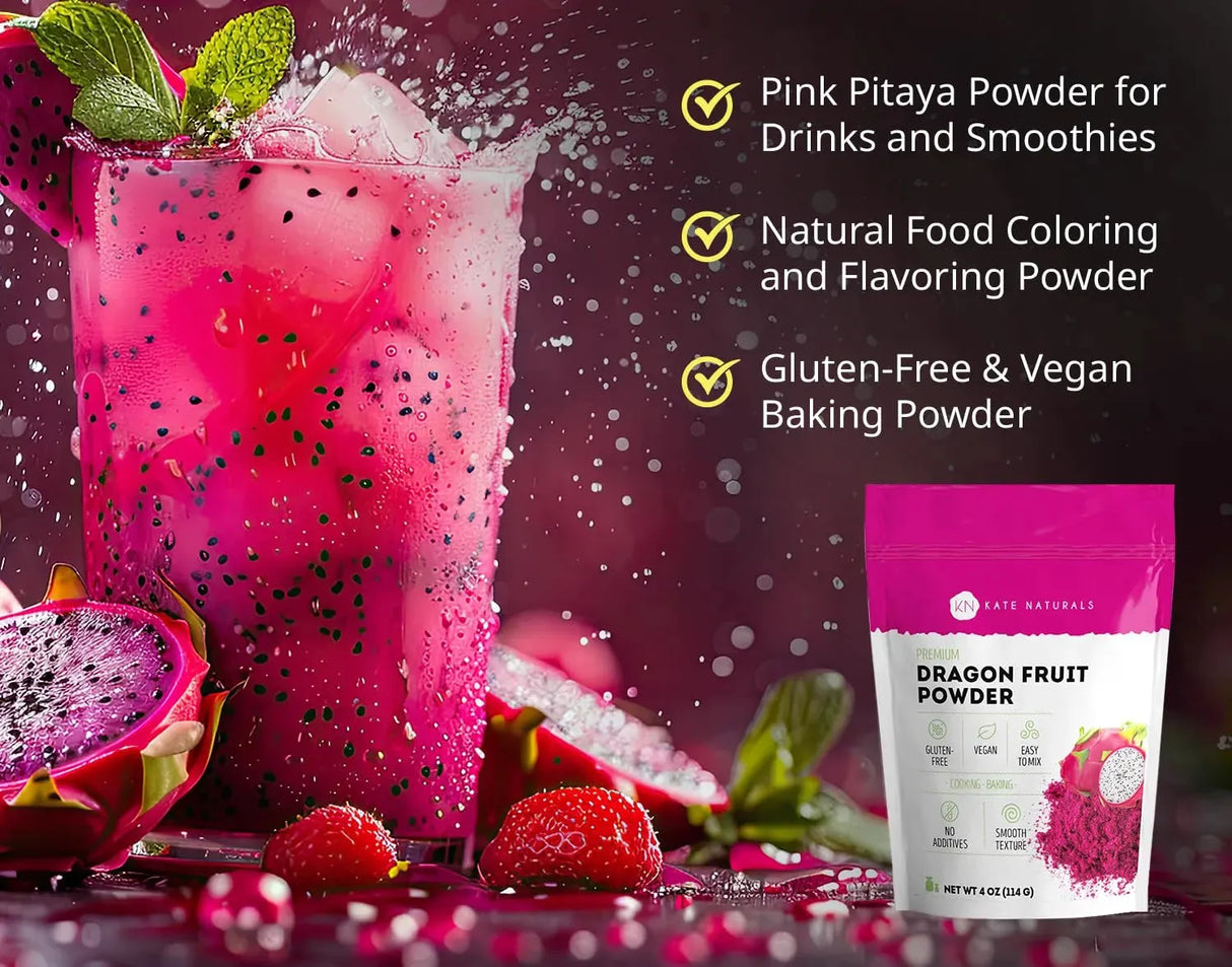 KATE NATURALS - Kate Naturals Dragon Fruit Powder 114Gr. - The Red Vitamin MX - Suplementos Alimenticios - {{ shop.shopifyCountryName }}