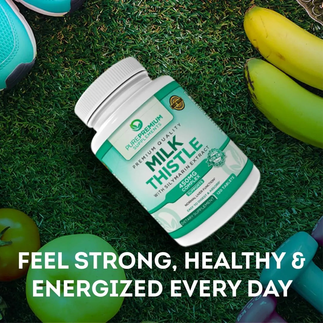 PUREPREMIUM SUPPLEMENTS - PurePremium Milk Thistle Supplement with Silymarin 450Mg. 120 Tabletas - The Red Vitamin MX - Suplementos Alimenticios - {{ shop.shopifyCountryName }}