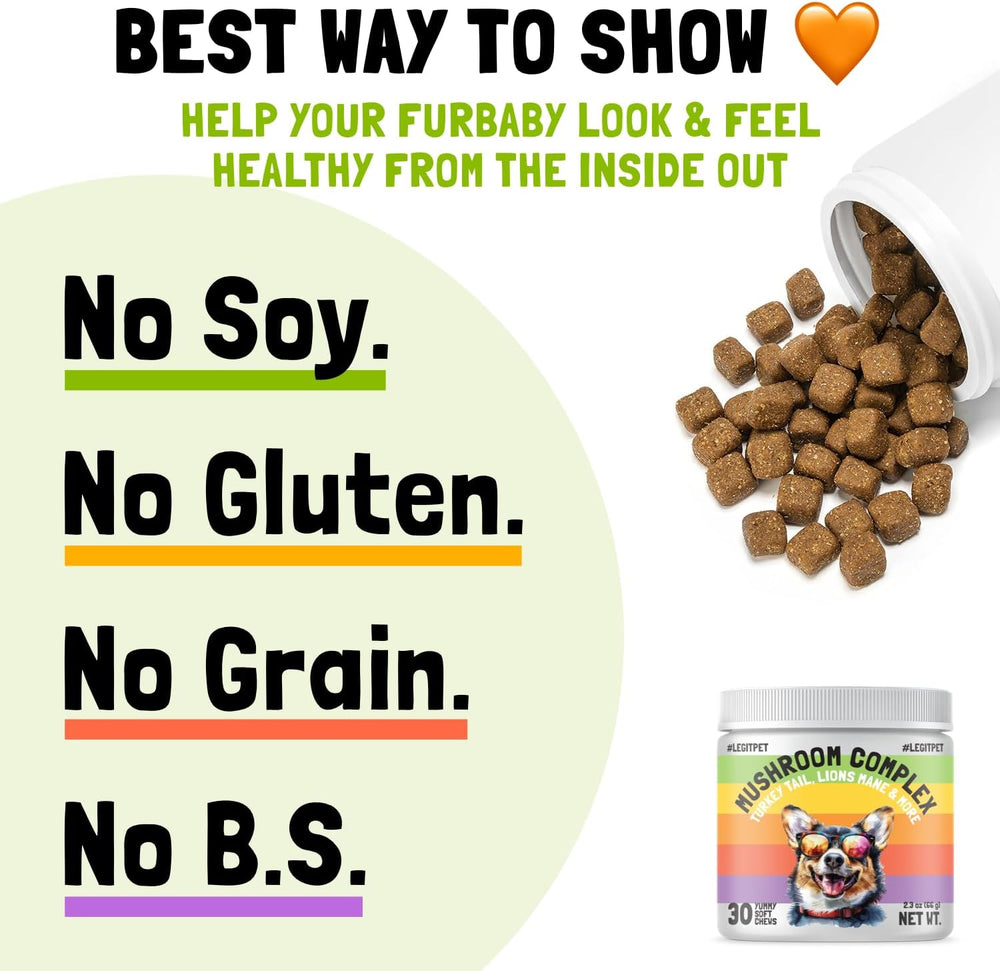 LEGITPET - LEGITPET Mushroom Complex Treats for Dogs 30 Masticables - The Red Vitamin MX - Suplementos Herbales Para Perros - {{ shop.shopifyCountryName }}