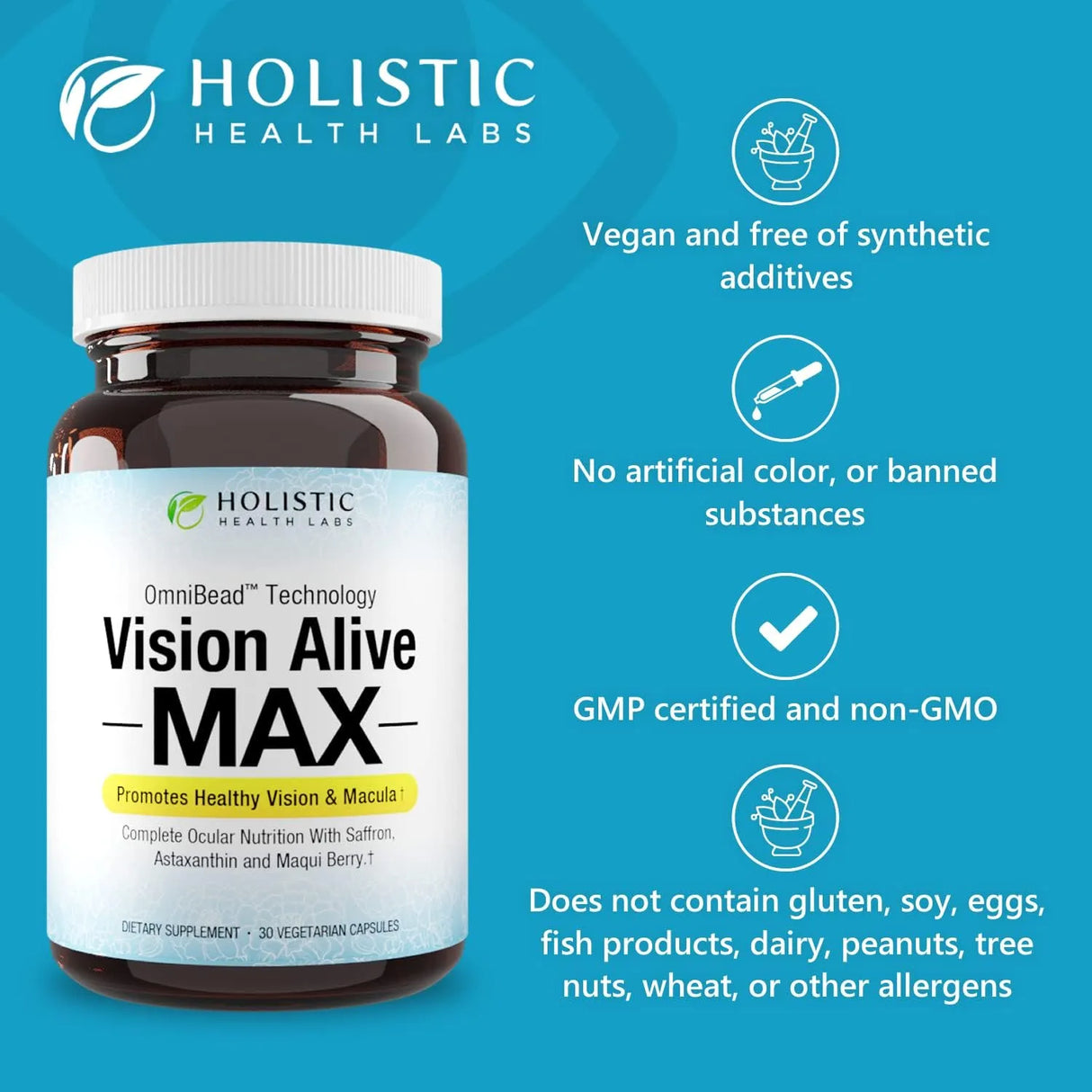 HOLISTIC HEALTH LABS - Holistic Health Labs Vision Alive Max 30 Capsulas - The Red Vitamin MX - Suplementos Alimenticios - {{ shop.shopifyCountryName }}