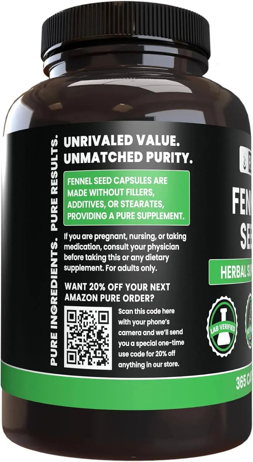 PURE ORIGINAL INGREDIENTS - Pure Original Ingredients Fennel Seed 365 Capsulas - The Red Vitamin MX - Suplementos Alimenticios - {{ shop.shopifyCountryName }}