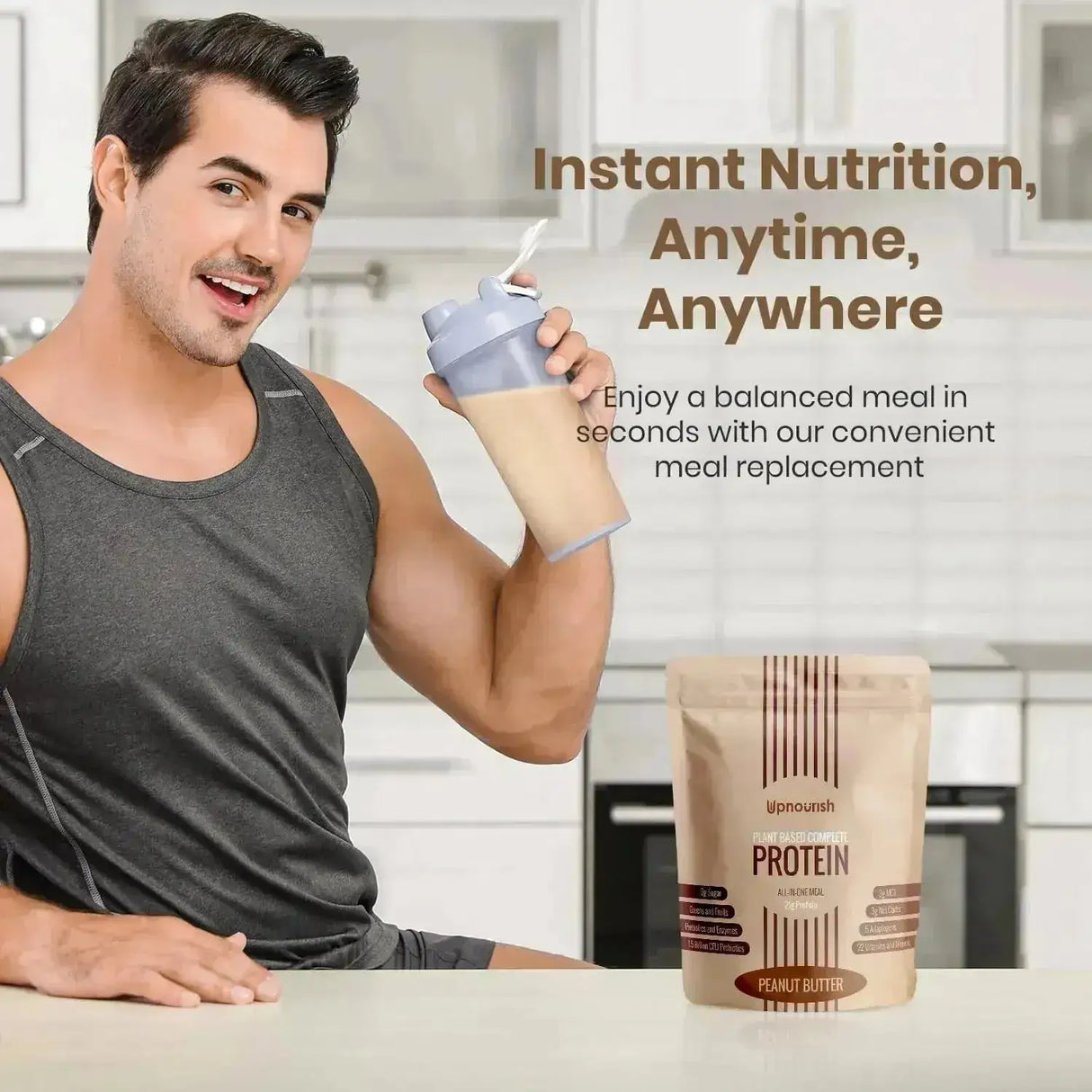 UPNOURISH - UpNourish Vegan Protein Powder Peanut Butter 15 Servicios 600Gr. - The Red Vitamin MX - Suplementos Alimenticios - {{ shop.shopifyCountryName }}