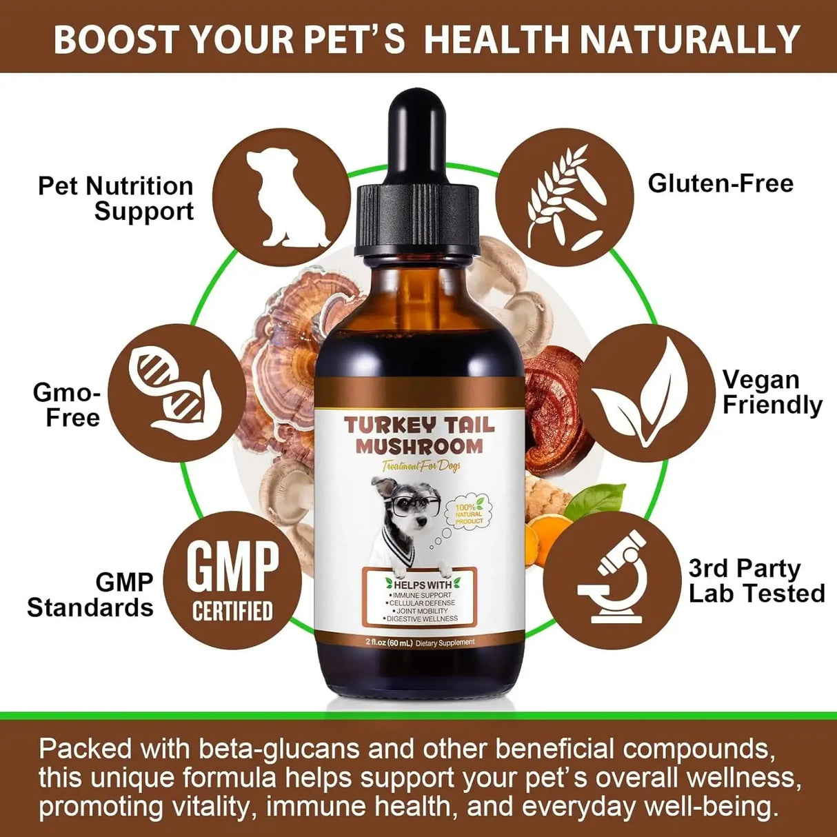 VOSIFSDIY - VOSIFSDIY Turkey Tail Mushroom for Dogs 60Ml. - The Red Vitamin MX - Suplementos Herbales Para Perros - {{ shop.shopifyCountryName }}