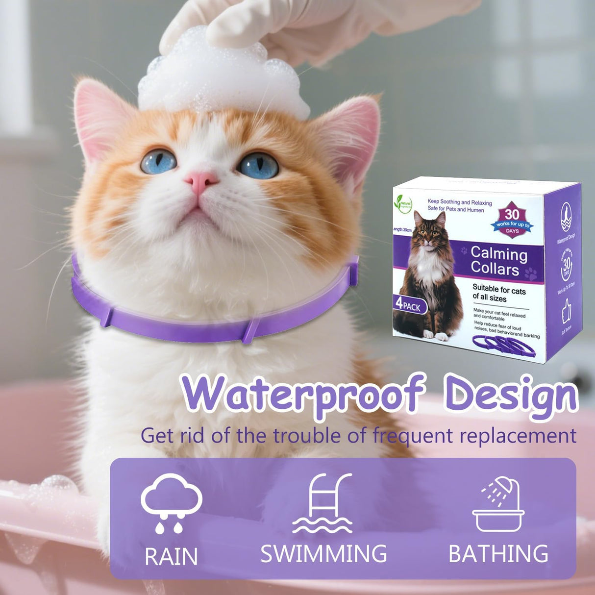 Aleaty Calming Collar for Cats 4-Pack