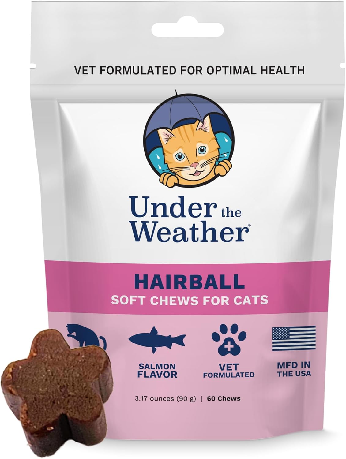 Under the Weather Pet Hairball Support for Cats 60 Masticables