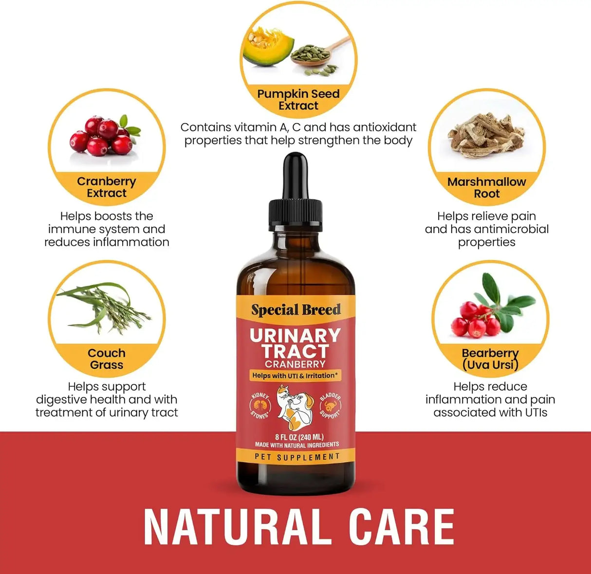 SPECIAL BREED - Special Breed Urinary Tract Infection Treatment for Cats and Dogs 8 Fl.Oz. - The Red Vitamin MX - Salud De Tracto Urinario Para Perros - {{ shop.shopifyCountryName }}