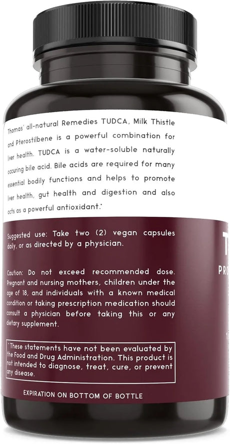 THOMAS - Thomas' all-natural Remedies Tudca 1000Mg. 60 Capsulas - The Red Vitamin MX - Suplementos Alimenticios - {{ shop.shopifyCountryName }}