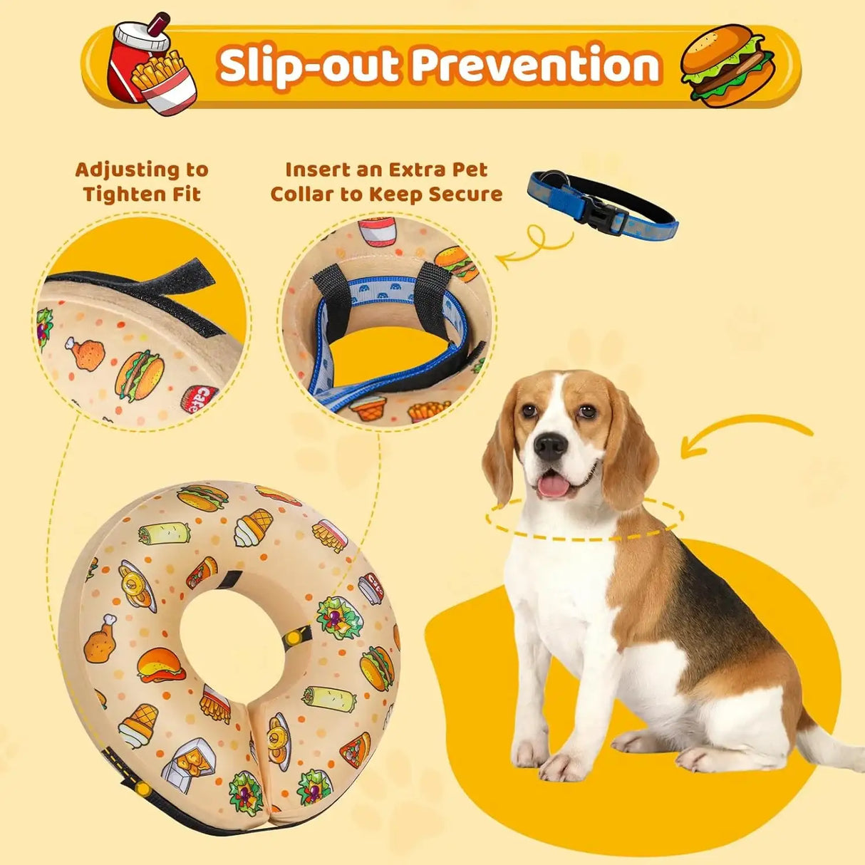 GRAND LINE - Grand Line Hamburger Inflatable Collar MEDIUM - The Red Vitamin MX - Collares y Conos De Recuperación Para Perros - {{ shop.shopifyCountryName }}