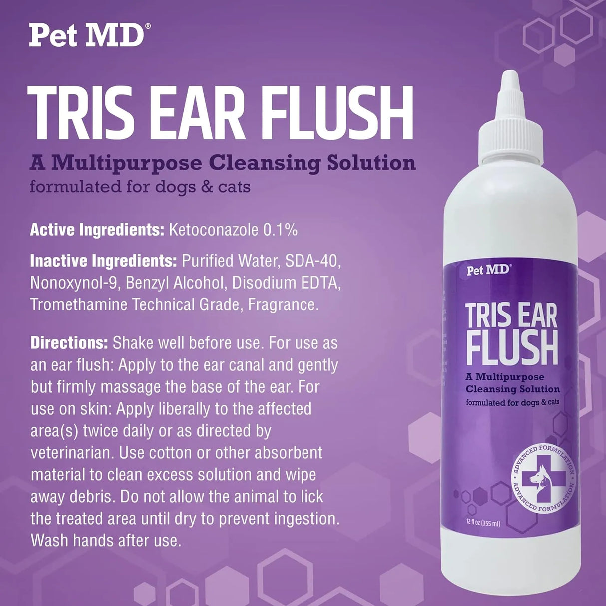 PET MD - Pet MD Veterinary Tris Flush Cat & Dog Ear Cleaner 12 Fl.Oz. - The Red Vitamin MX - Cuidado Del Oído De Perros - {{ shop.shopifyCountryName }}