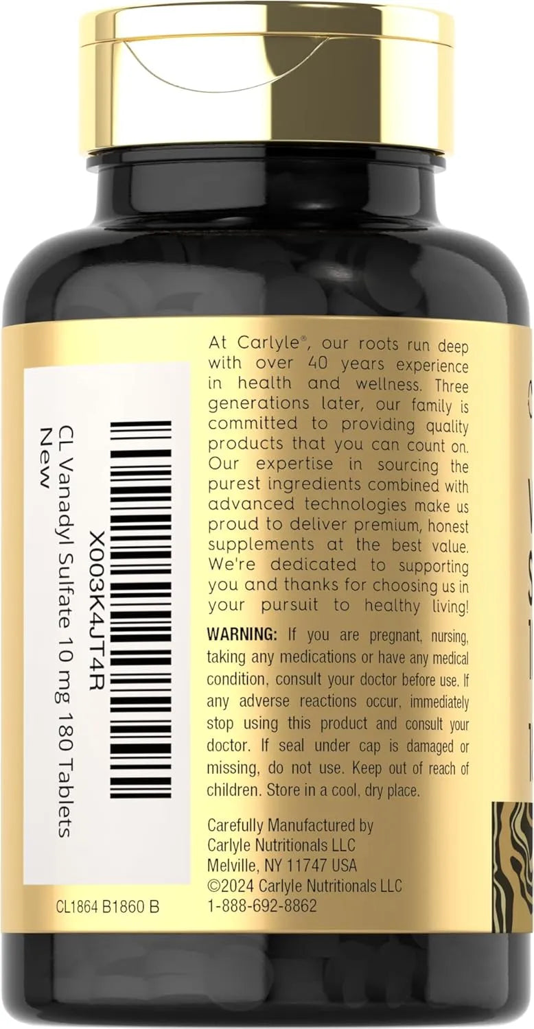 CARLYLE - Carlyle Vanadyl Sulfate 10Mg. 180 Tabletas - The Red Vitamin MX - Suplementos Alimenticios - {{ shop.shopifyCountryName }}
