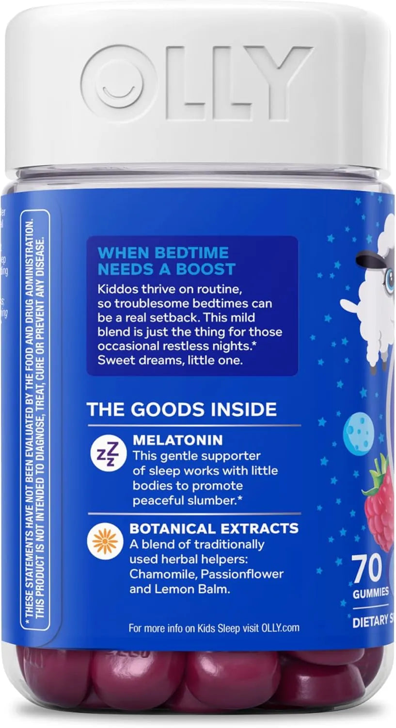 OLLY - OLLY Kids Sleep Gummies 0.5Mg. Melatonin Raspberry 70 Gomitas - The Red Vitamin MX - Suplementos Alimenticios - {{ shop.shopifyCountryName }}