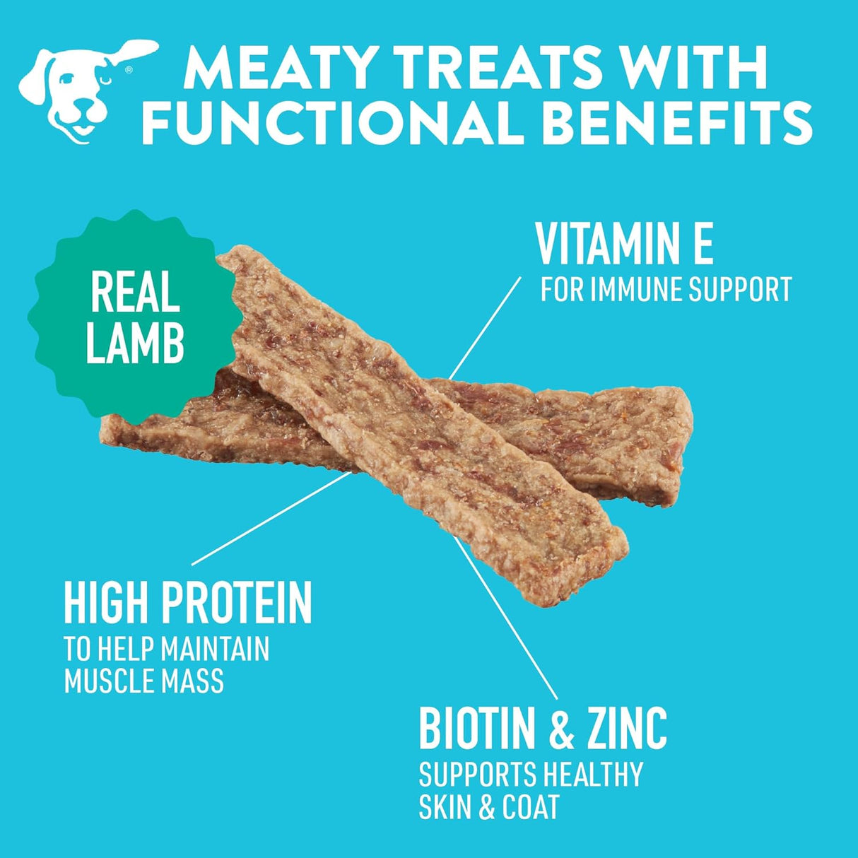Dogswell Skin & Coat Jerky Dog Treats Lamb 284Gr.