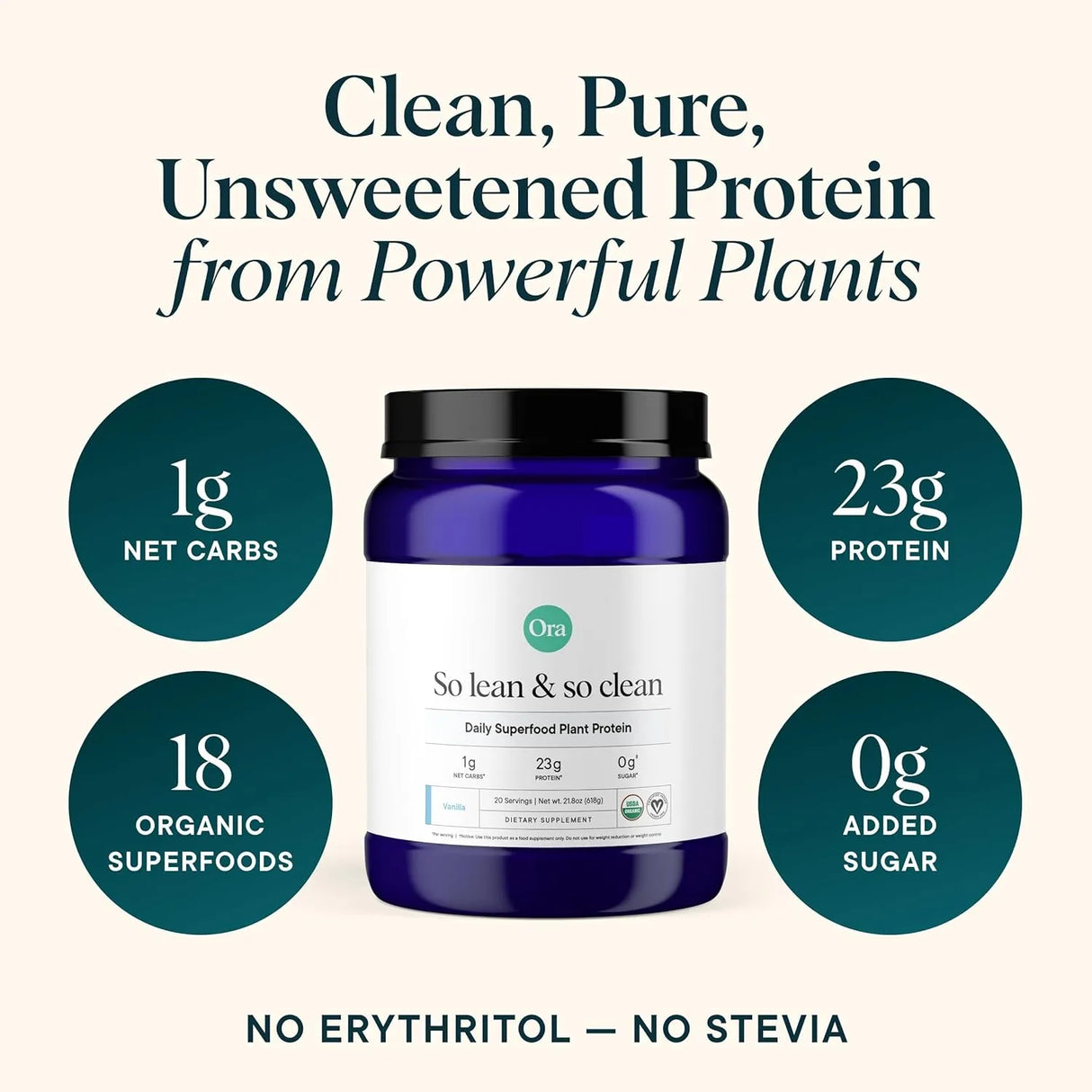 ORA ORGANIC - Ora Organic Plant-Based Protein Powder 23g Vanilla 20 Servicios 618Gr. - The Red Vitamin MX - Suplementos Alimenticios - {{ shop.shopifyCountryName }}