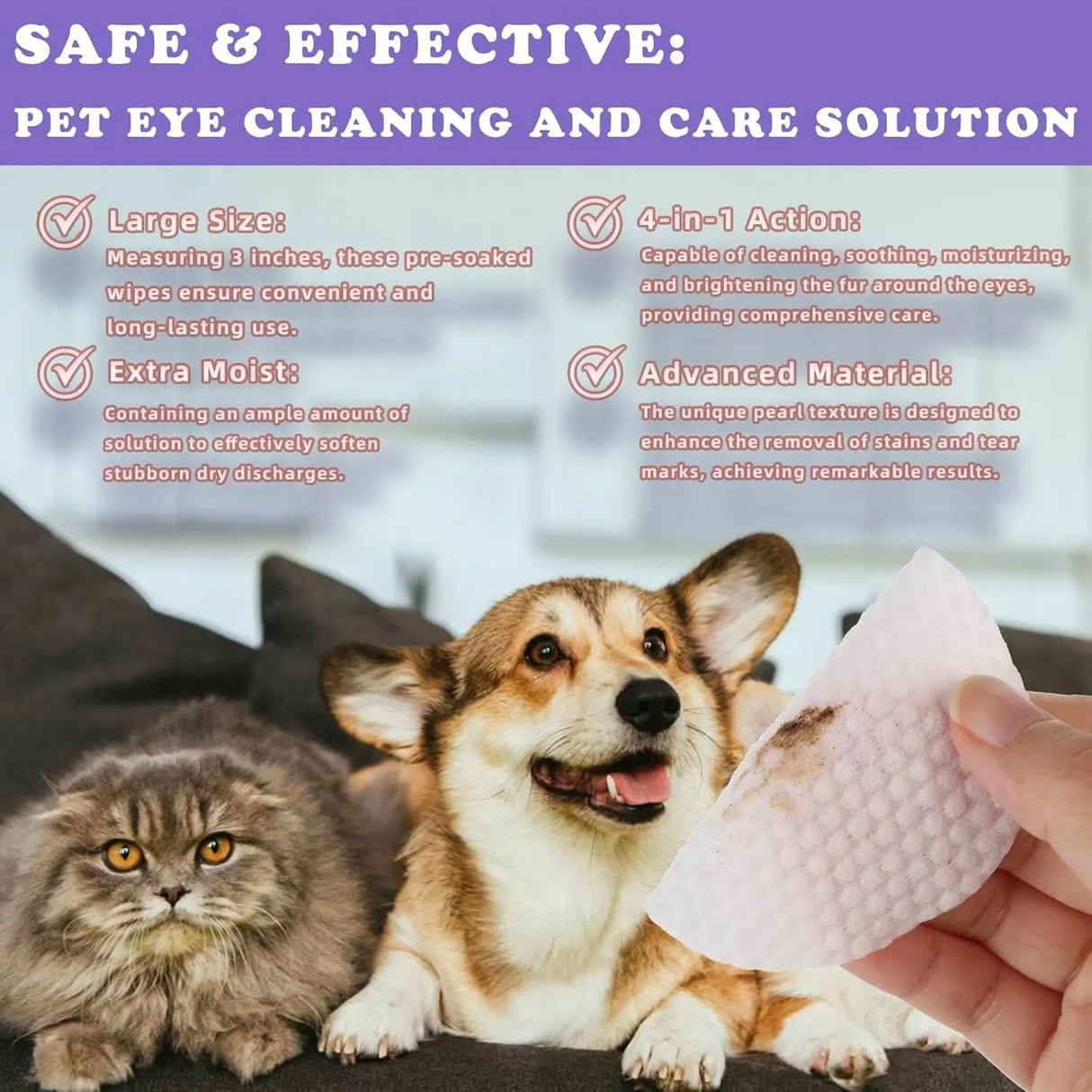 MEIFSOU - Meifsou Eyes Wipes for Dogs & Cats 120 Toallitas - The Red Vitamin MX - Cuidado De Los Ojos De Los Perros - {{ shop.shopifyCountryName }}