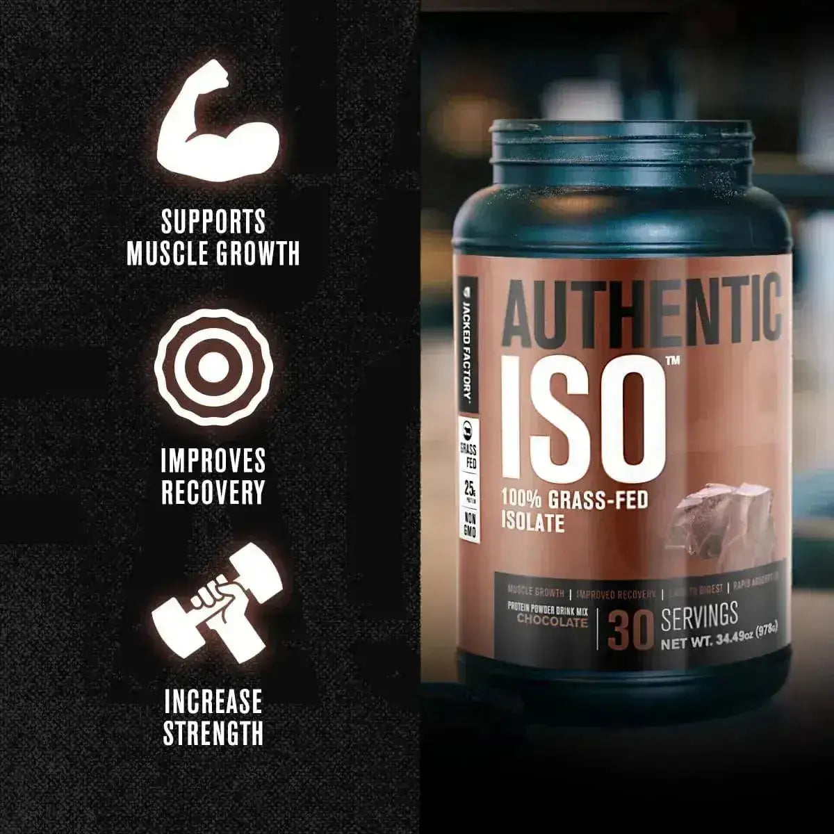 JACKED FACTORY - Jacked Factory Authentic ISO Grass Fed Whey Protein Isolate Powder Chocolate 978Gr. - The Red Vitamin MX - Suplementos Alimenticios - {{ shop.shopifyCountryName }}