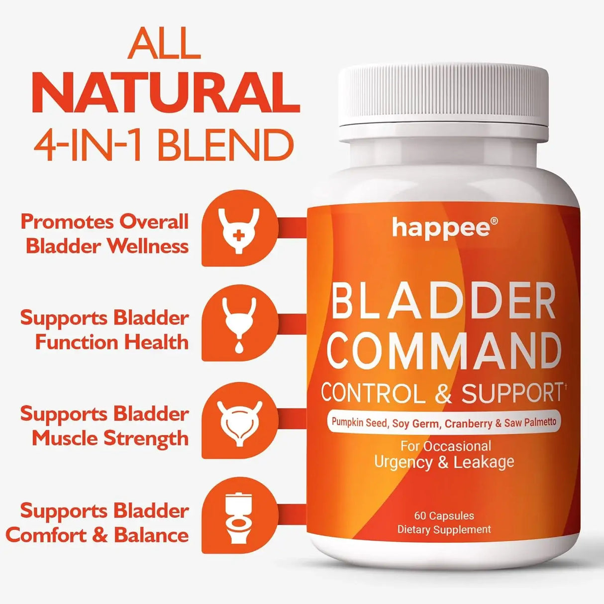 HAPPEE - Happee Bladder Control Supplement 60 Capsulas - The Red Vitamin MX - Suplementos Alimenticios - {{ shop.shopifyCountryName }}