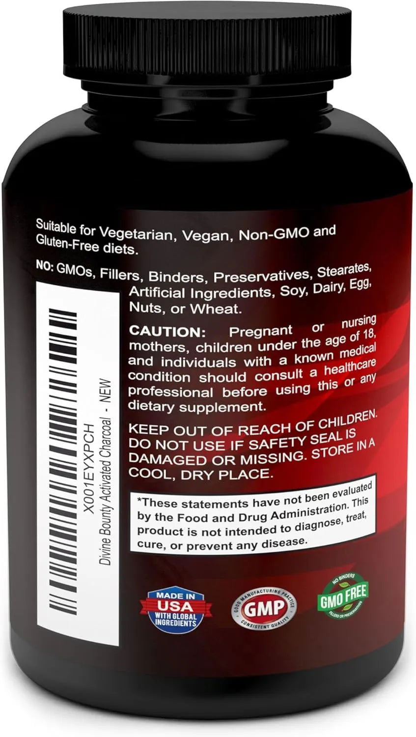 DIVINE BOUNTY - Divine Bounty Organic Activated Charcoal 600Mg. 90 Capsulas - The Red Vitamin MX - Suplementos Alimenticios - {{ shop.shopifyCountryName }}
