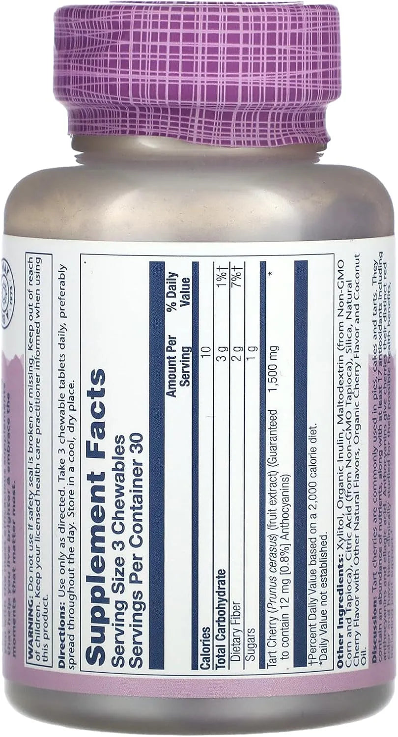 SOLARAY - Solaray Tart Cherry 1500Mg. 90 Tabletas Masticables - The Red Vitamin MX - Suplementos Alimenticios - {{ shop.shopifyCountryName }}