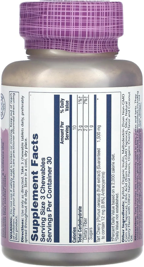 SOLARAY - Solaray Tart Cherry 1500Mg. 90 Tabletas Masticables - The Red Vitamin MX - Suplementos Alimenticios - {{ shop.shopifyCountryName }}