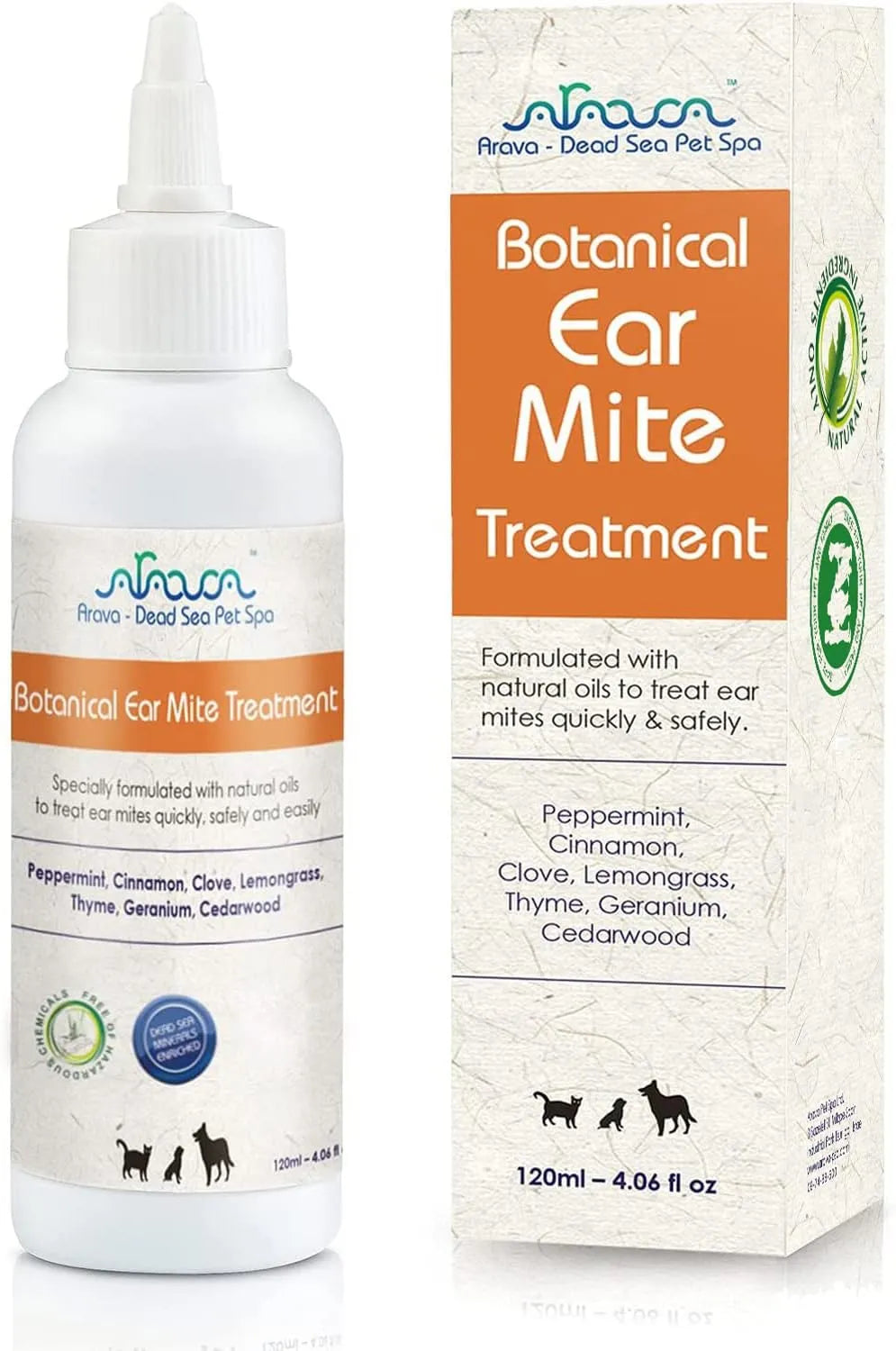 ARAVA NATURALS - Arava Natural Ear Mite Treatment for Cats and Dogs 120Ml. - The Red Vitamin MX - Cuidado Del Oído De Perros - {{ shop.shopifyCountryName }}
