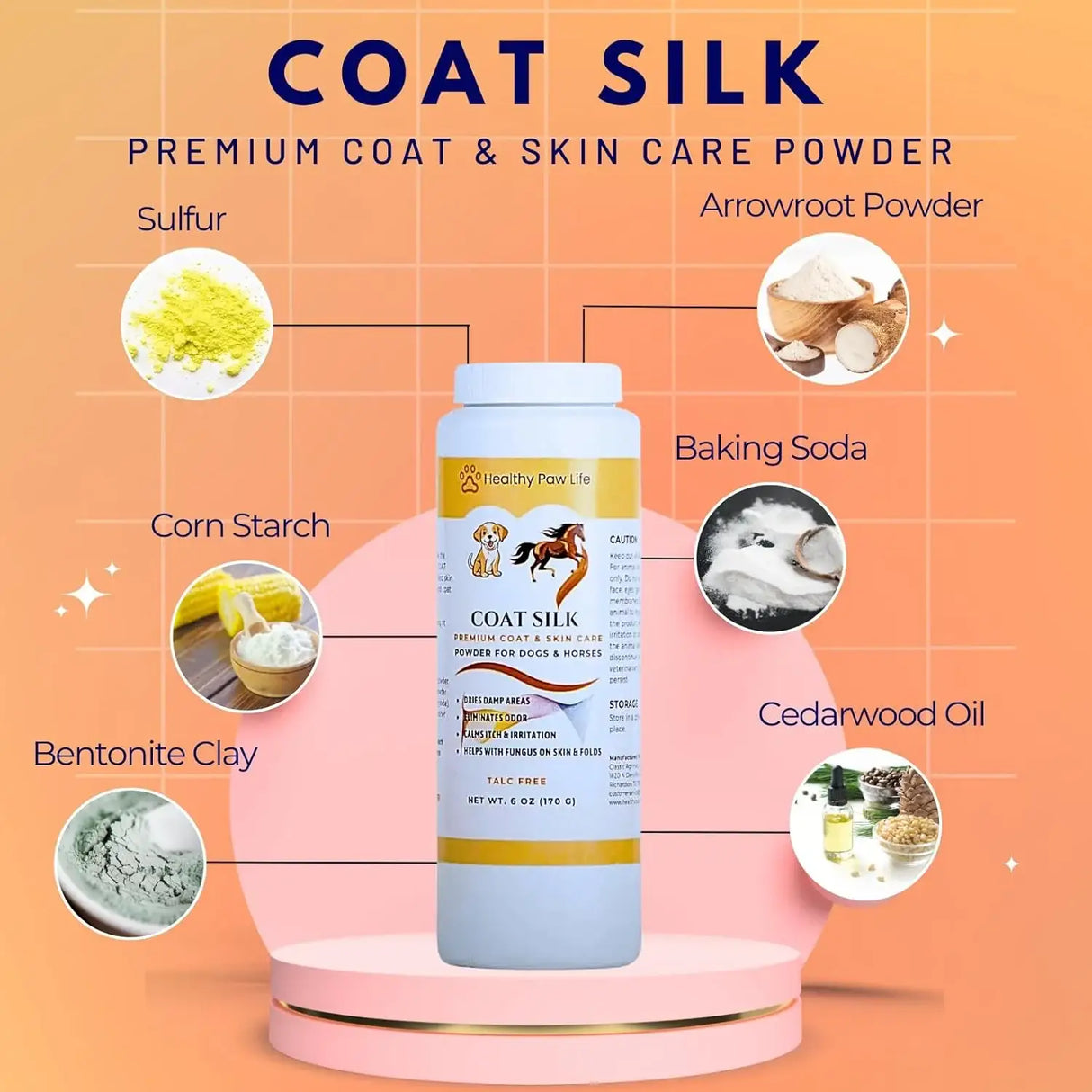 HEALTHY PAW LIFE - Healthy Paw Life Coat Silk Canine and Equine Dry Powder 170Gr. - The Red Vitamin MX - Remedios Para La Picazón De Perros - {{ shop.shopifyCountryName }}