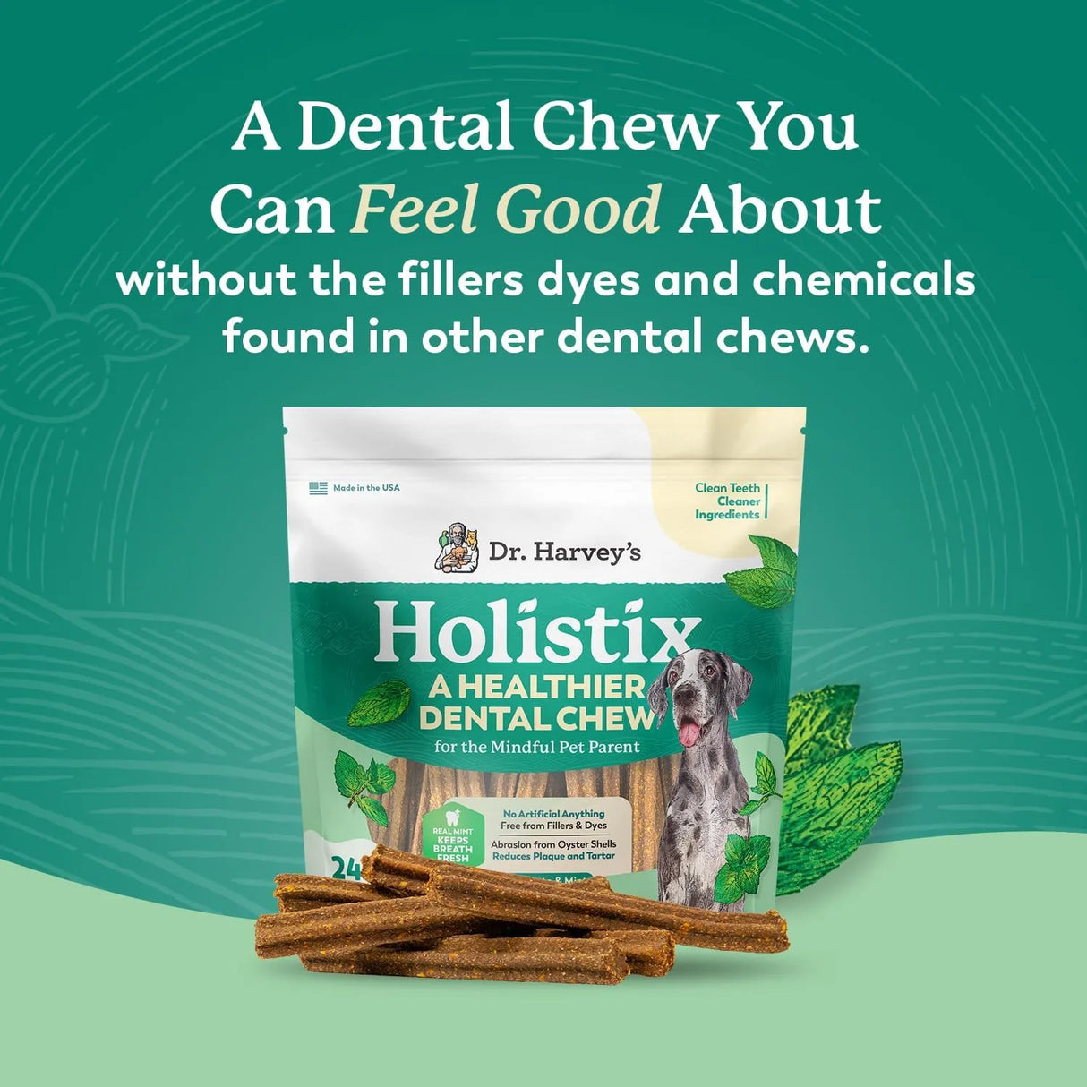 DR. HARVEY'S - Dr. Harvey's Holistix Dental Chews for Dogs 24 Piezas - The Red Vitamin MX - Cuidado Dental Para Perros - {{ shop.shopifyCountryName }}