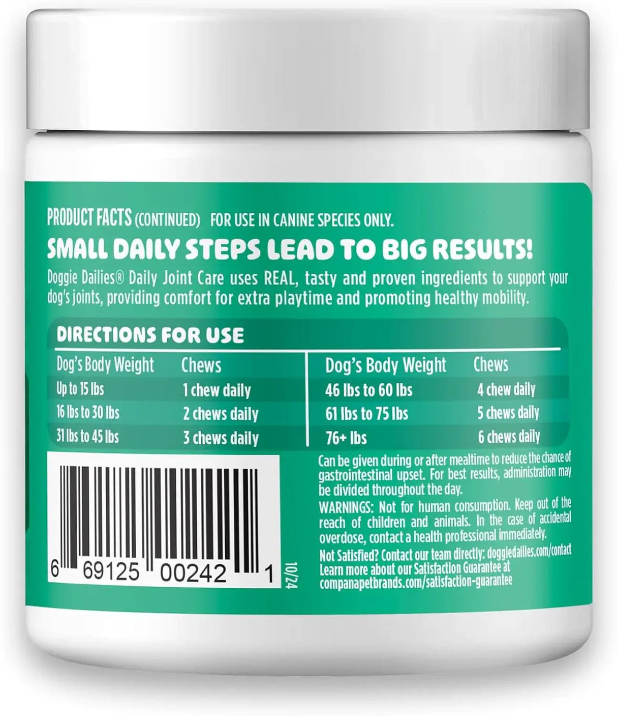 DOGGIE DAILIES - Doggie Dailies Daily Joint Care Glucosamine for Dogs Chicken 120 Masticables - The Red Vitamin MX - Cuidado De Cadera Y Articulaciones Para Perros - {{ shop.shopifyCountryName }}